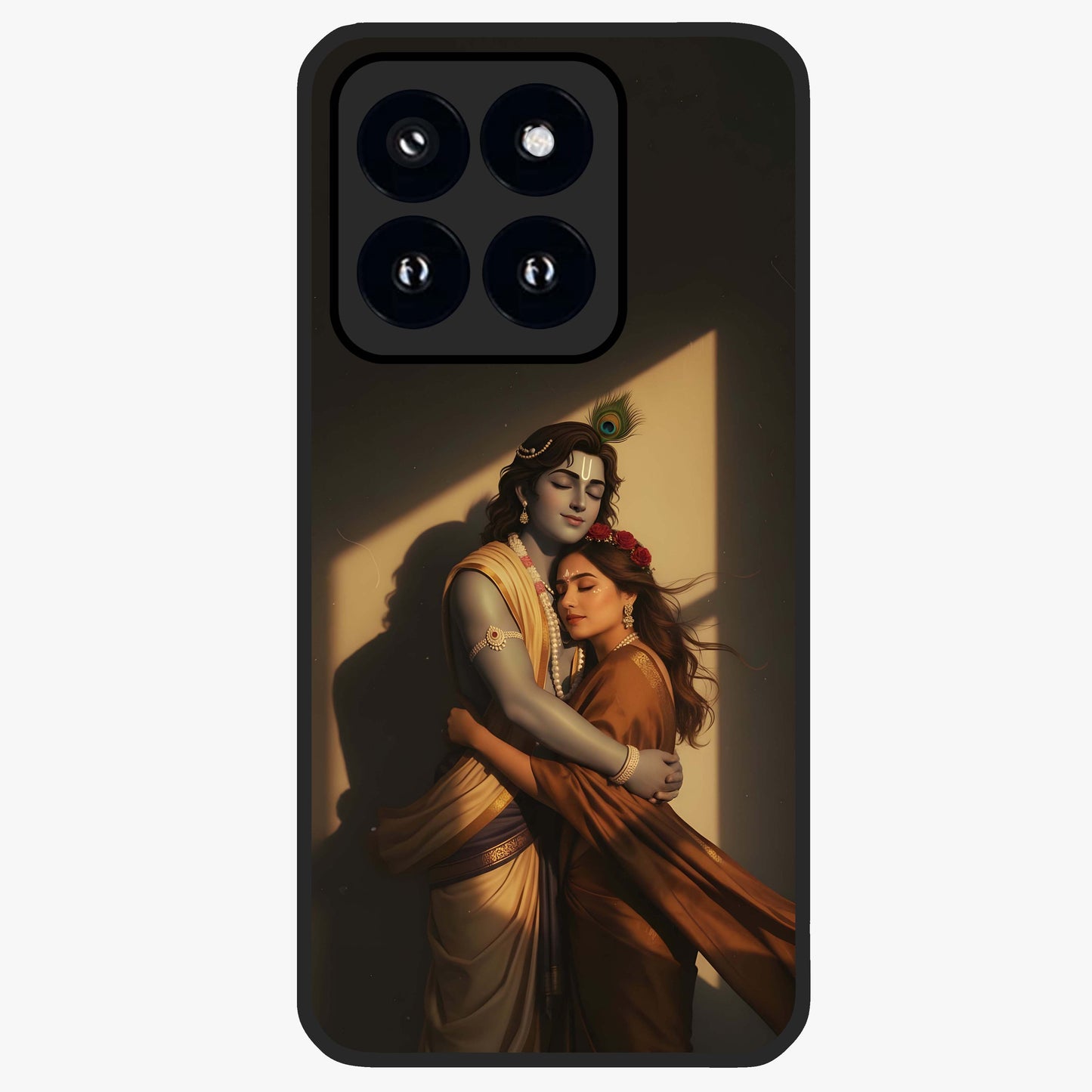 Divine Eternal Love Glass Case showing flat back view with spiritual love themed artwork and glossy glass finish.