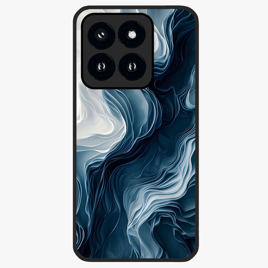 Ethereal Paper Marble Glass Case showing flat back view with soft marble paper texture artwork and glossy glass finish.