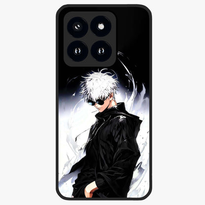 Limitless Shadow King Glass Case showing flat back view with powerful shadow warrior artwork and glossy glass finish.