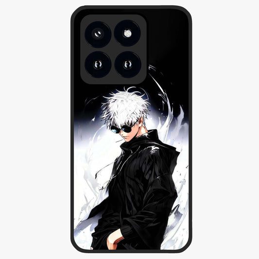 Limitless Shadow King Glass Case showing flat back view with powerful shadow warrior artwork and glossy glass finish.