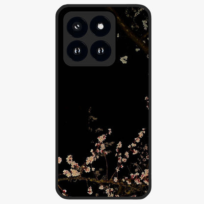 Petal Moon Light With Custom Name Glass Case showing flat back view with floral moonlight artwork and personalized name design.