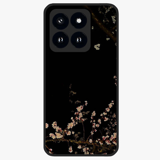 Petal Moon Light With Custom Name Glass Case showing flat back view with floral moonlight artwork and personalized name design.