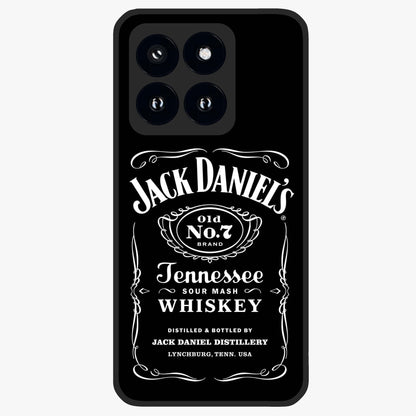 Vintage Whiskey Heritage Glass Case showing flat back view with classic whiskey inspired artwork and glossy glass finish.