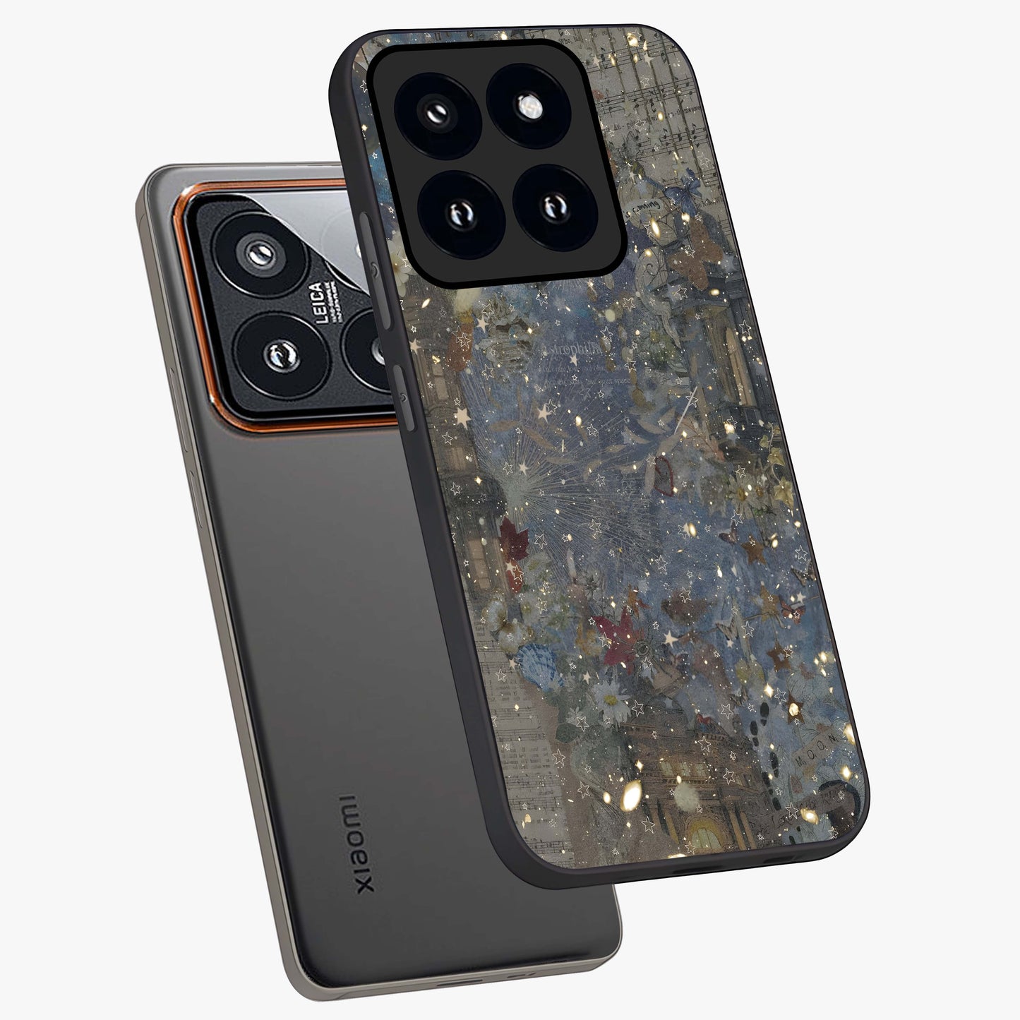 Aesthetic Astrolophia Glass Case displayed in angled mockup highlighting artistic aesthetic elements and smooth glass surface.