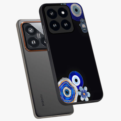 Aesthetic Blue Evil Eye Glass Case displayed in angled mockup highlighting blue evil eye symbol and spiritual aesthetic design.