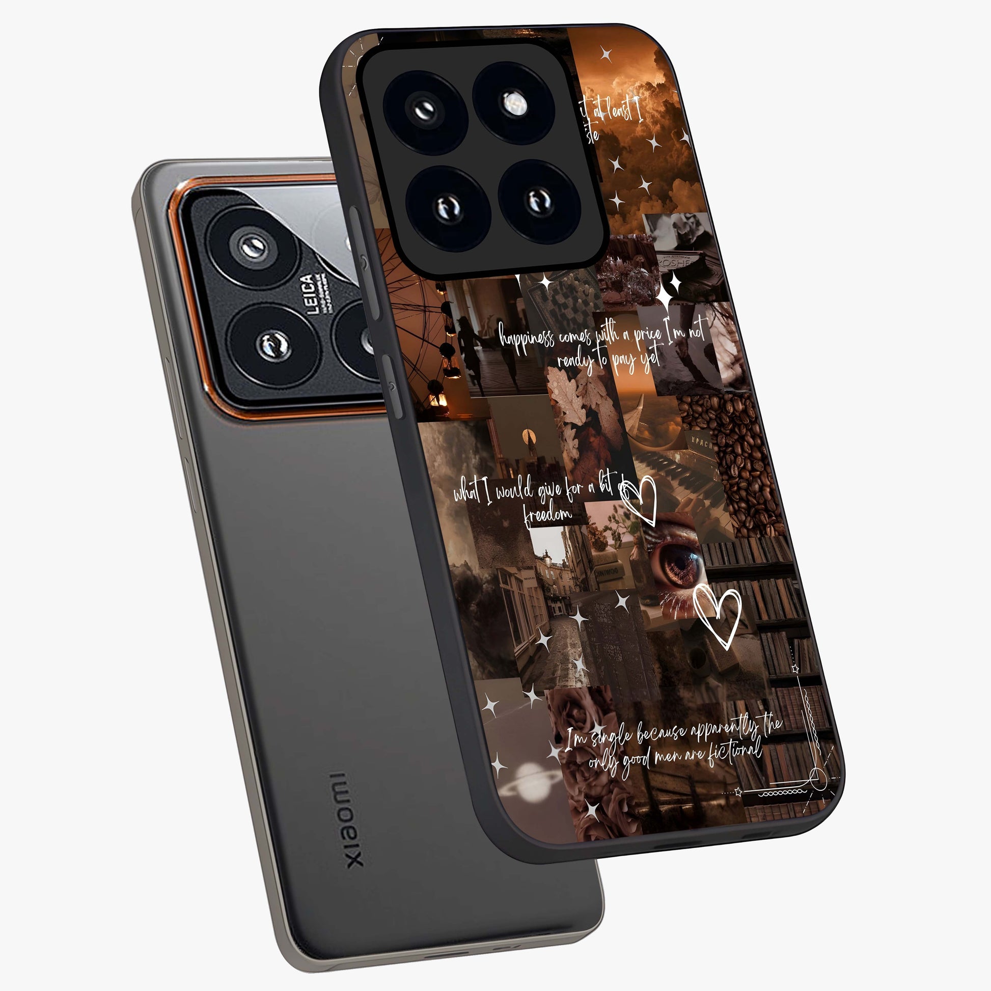Bittersweet Aesthetic Chaos Glass Case displayed in angled mockup highlighting expressive abstract artwork and edgy aesthetic theme.