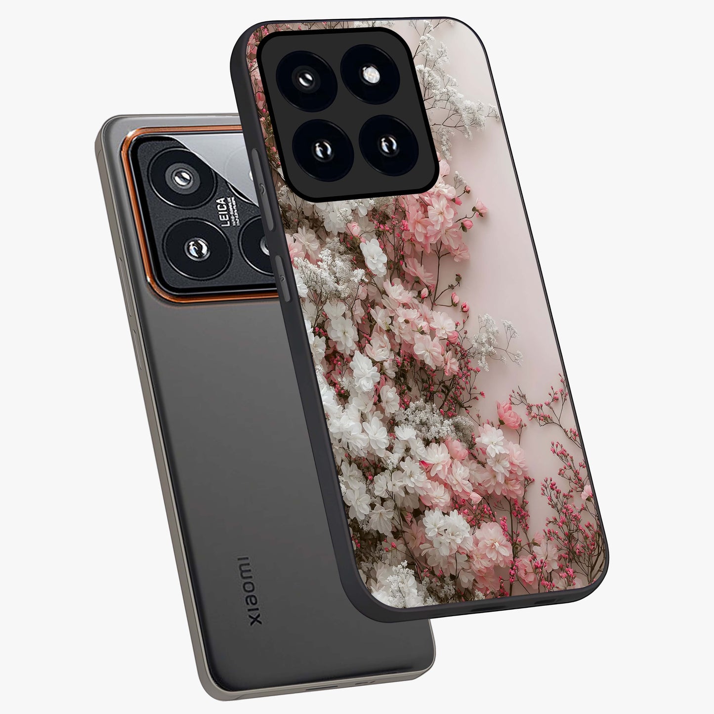 Blush Blossom Cloud Glass Case displayed in angled mockup highlighting soft cloud and blossom design with pastel aesthetic.