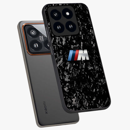 Carbon Speed Mark Glass Case displayed in angled mockup highlighting racing inspired carbon design and sleek aesthetic style.