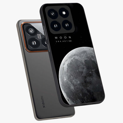 Cosmic Moon Glow Glass Case displayed in angled mockup highlighting celestial moon design with cosmic aesthetic theme.