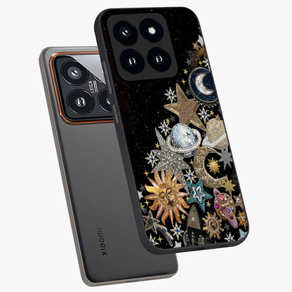 Cosmic Sparkle Dreams Glass Case displayed in angled mockup highlighting dreamy star sparkle design with celestial aesthetic.