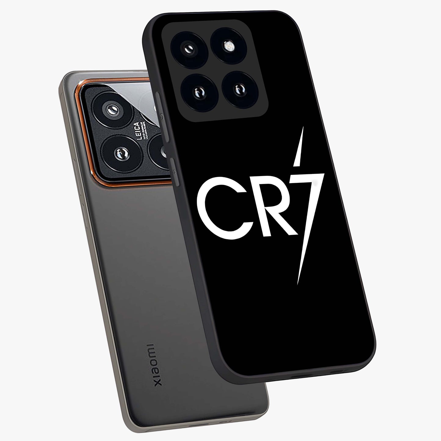 Cr7 Elite Strike Glass Case displayed in angled mockup highlighting powerful sports graphic with bold athletic theme.