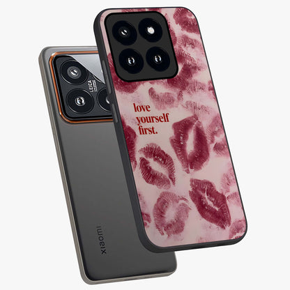 Crimson Kiss Love Glass Case displayed in angled mockup highlighting bold love inspired design with modern aesthetic style.
