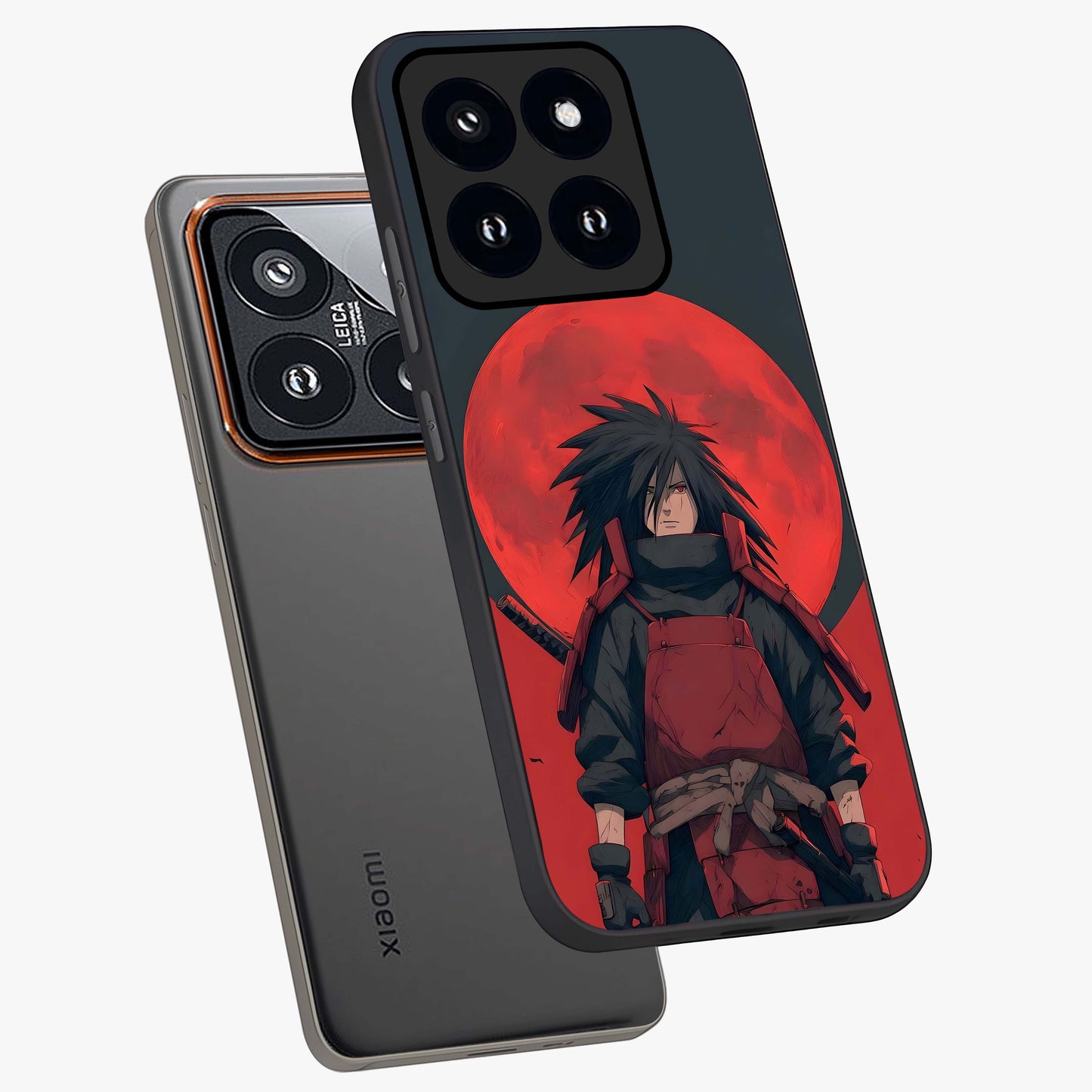 Crimson Moon Warlord Glass Case displayed in angled mockup highlighting dramatic crimson moon design with fantasy aesthetic.