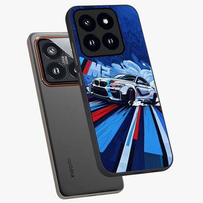 Drift Power Rush Glass Case displayed in angled mockup highlighting powerful drift car design with sporty aesthetic style.