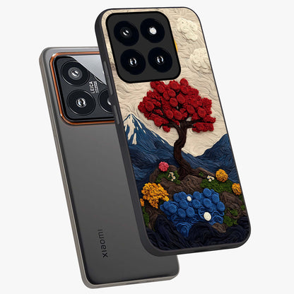 Eternal Nature Tapestry Glass Case displayed in angled mockup highlighting detailed botanical pattern with artistic aesthetic.