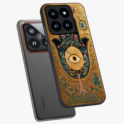 Ethereal Evil Eye Glass Case displayed in angled mockup highlighting protective evil eye symbol with spiritual aesthetic design.