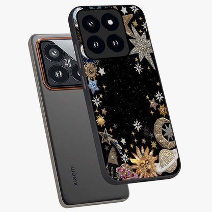 Galactic Jewel Stars Glass Case displayed in angled mockup highlighting shining celestial star design with cosmic aesthetic style.