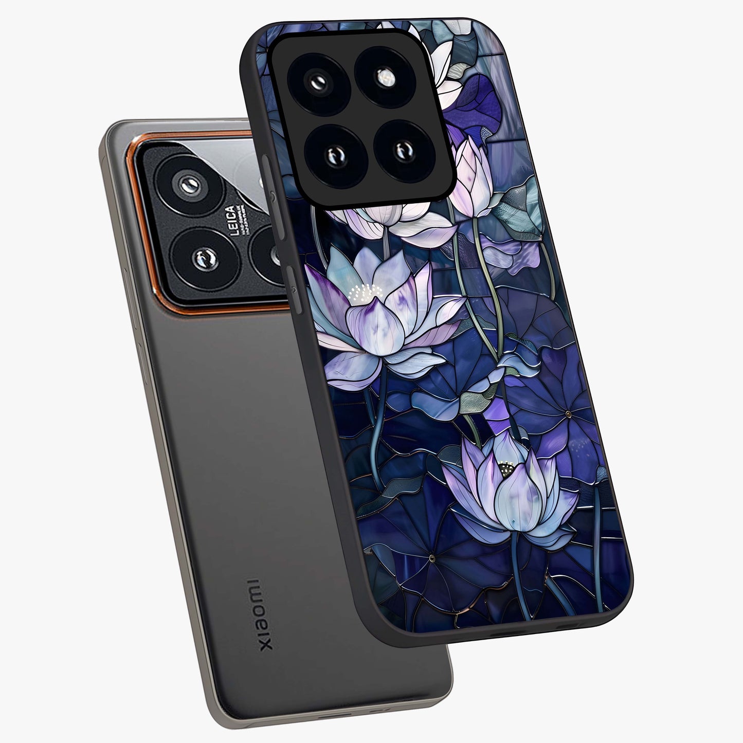 Gloss Petal Rush Glass Case displayed in angled mockup highlighting vibrant petal design with elegant floral aesthetic.