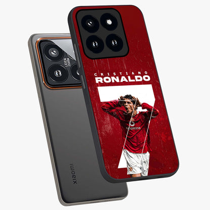 Goal Celebration Legacy Glass Case displayed in angled mockup highlighting energetic sports celebration design with bold athletic theme.