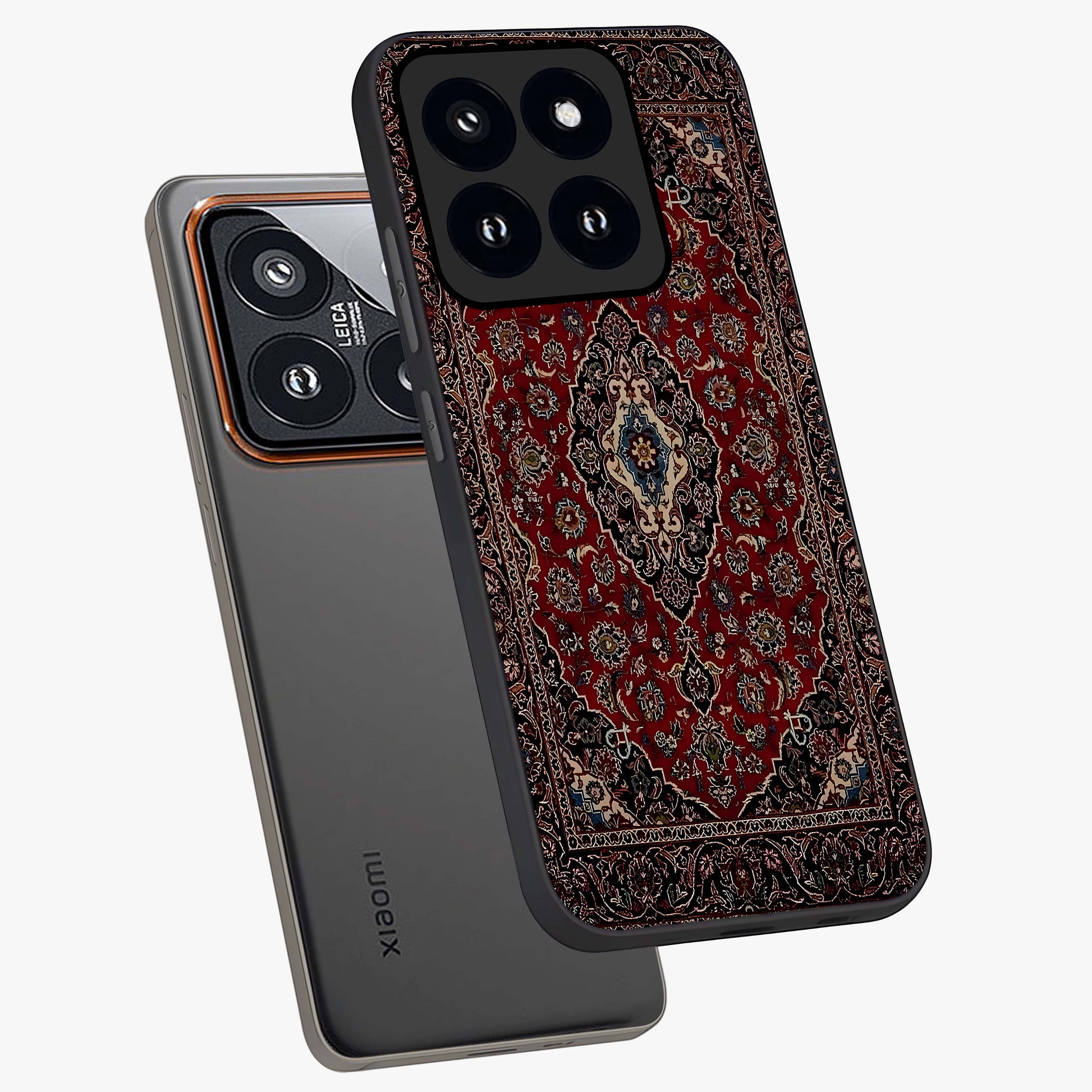 Heritage Carpet Royale Glass Case displayed in angled mockup highlighting intricate royal carpet design with heritage aesthetic.