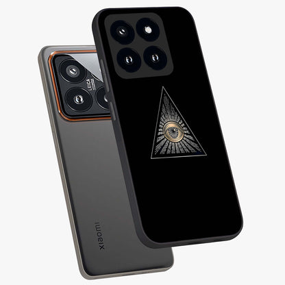 Illuminati Evil Glass Case displayed in angled mockup highlighting dark occult inspired design with bold aesthetic style.