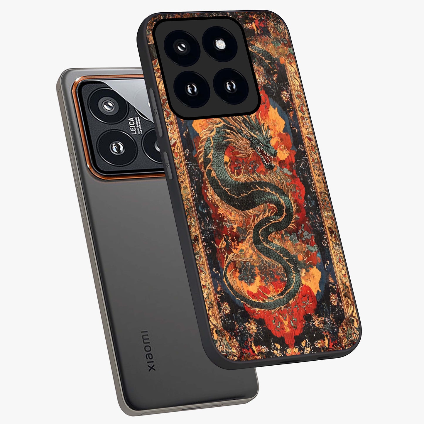 Inferno Dragon Soul Glass Case displayed in angled mockup highlighting powerful dragon illustration with inferno aesthetic.