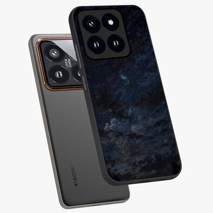 Lunar Veil Silence Glass Case displayed in angled mockup highlighting soft lunar design with peaceful celestial aesthetic.