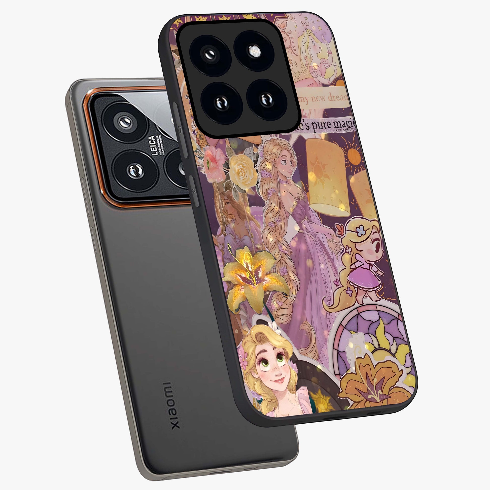 Magical Tangled Dream Glass Case displayed in angled mockup highlighting whimsical fantasy design with magical aesthetic.