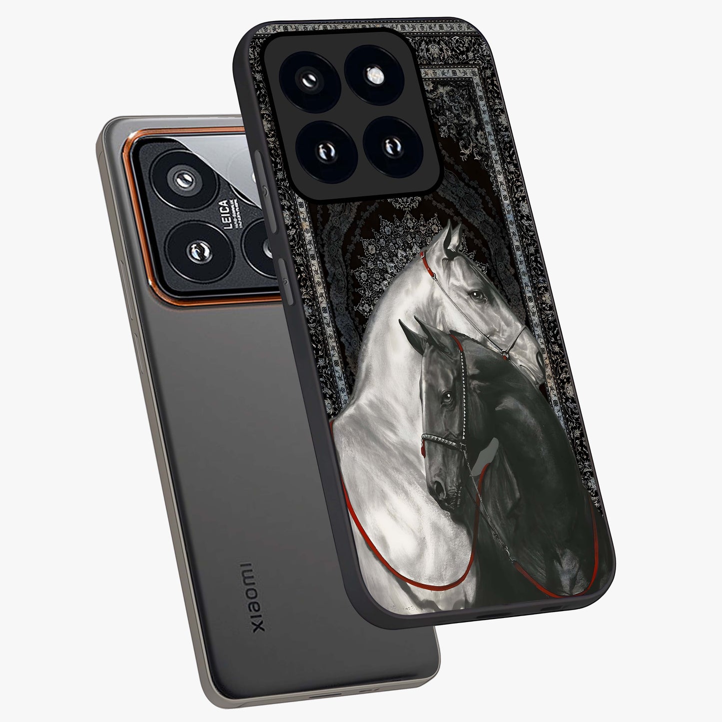 Majestic Ride Legacy Glass Case displayed in angled mockup highlighting sleek vehicle design with bold racing aesthetic.