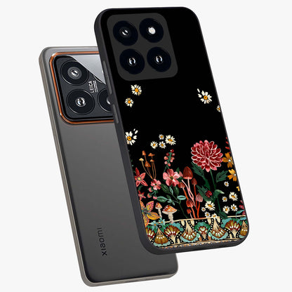 Midnight Bloom Pattern Glass Case displayed in angled mockup highlighting elegant flower design with midnight aesthetic style.