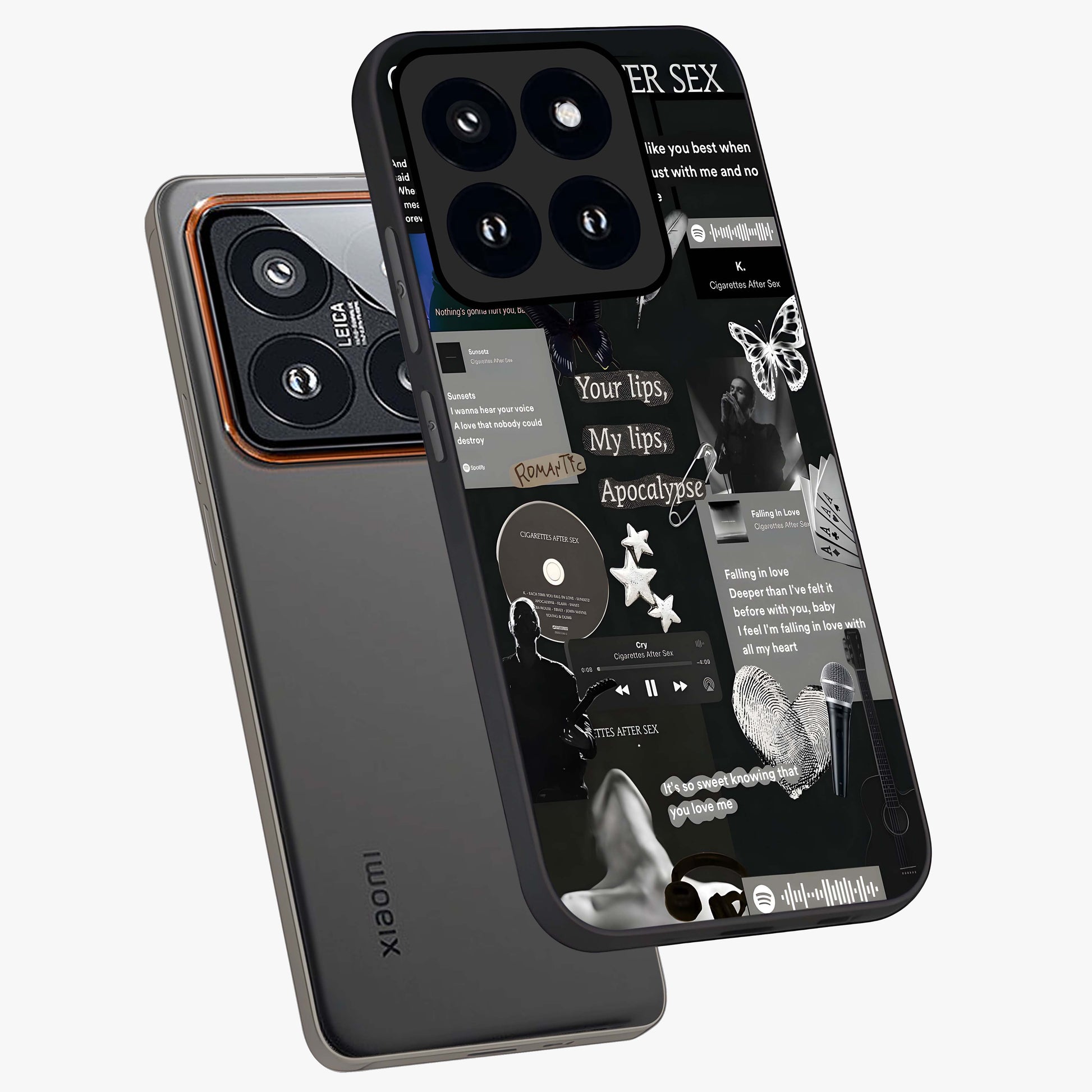 Midnight Love Echo Glass Case displayed in angled mockup highlighting elegant love inspired design with deep aesthetic style.