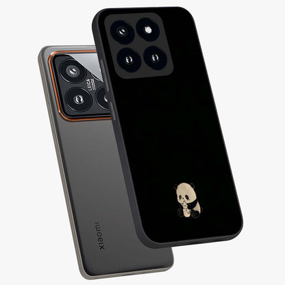 Midnight Panda Love Glass Case displayed in angled mockup highlighting adorable panda illustration with midnight aesthetic.
