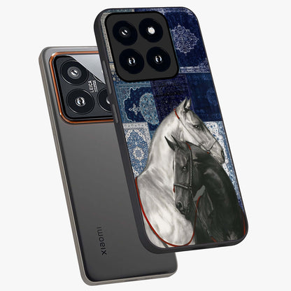 Midnight Stallion Blues Glass Case displayed in angled mockup highlighting powerful stallion illustration with deep midnight tones.