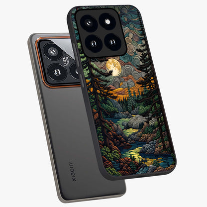 Moonlight Forest Dream Glass Case displayed in angled mockup highlighting dreamy forest design with glowing moon aesthetic.