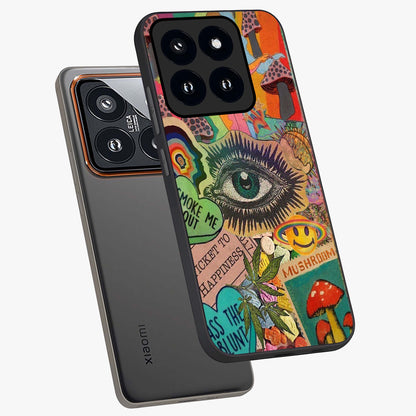 Mystic Eye Wonderland Glass Case displayed in angled mockup highlighting magical eye illustration with dreamy aesthetic.