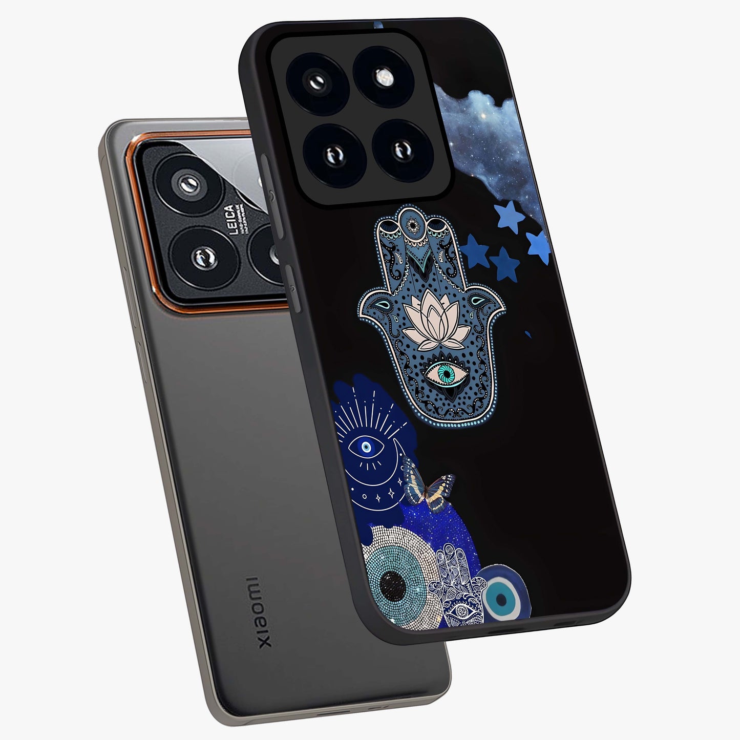 Mystic Hand Aura Glass Case displayed in angled mockup highlighting magical aura design with spiritual aesthetic style.