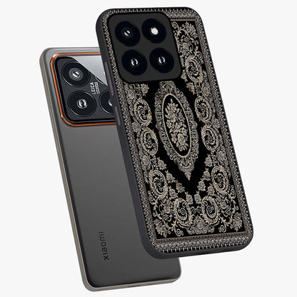 Noir Bloom Elegance Glass Case displayed in angled mockup highlighting refined flower design with stylish noir aesthetic.