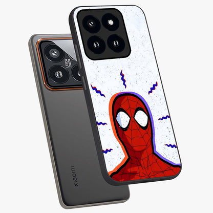 Omg Spiderman Glass Case displayed in angled mockup highlighting dynamic hero illustration with action comic aesthetic.