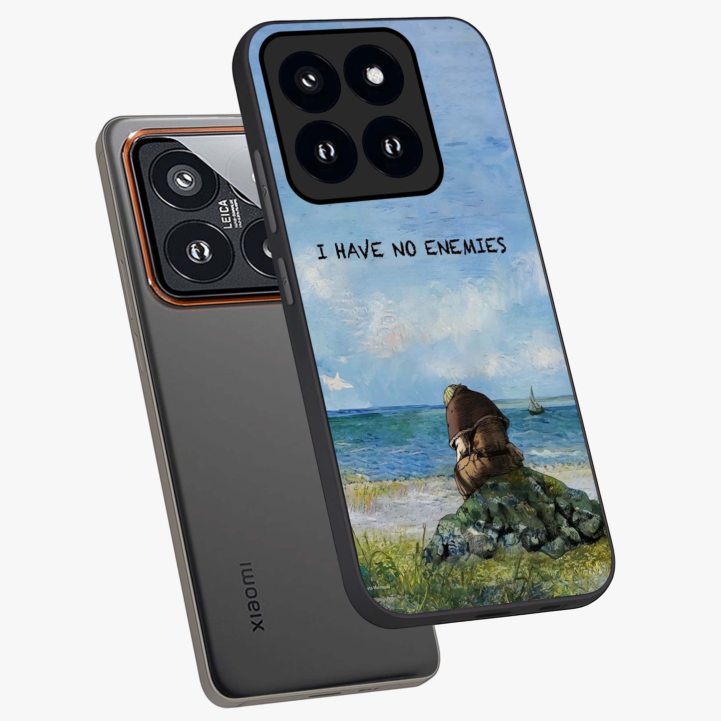 Peace Beyond War Glass Case displayed in angled mockup highlighting meaningful message design with artistic aesthetic style.