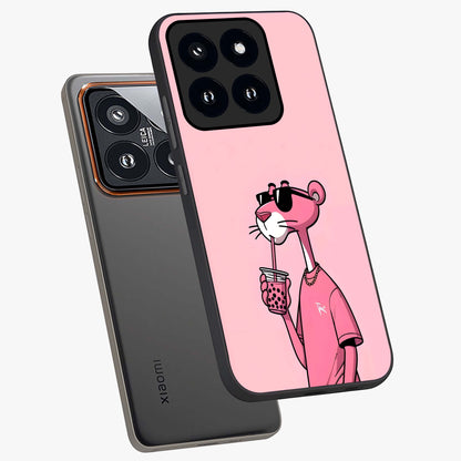 Pink Panther Glass Case displayed in angled mockup highlighting playful cartoon character design with vibrant pink aesthetic.