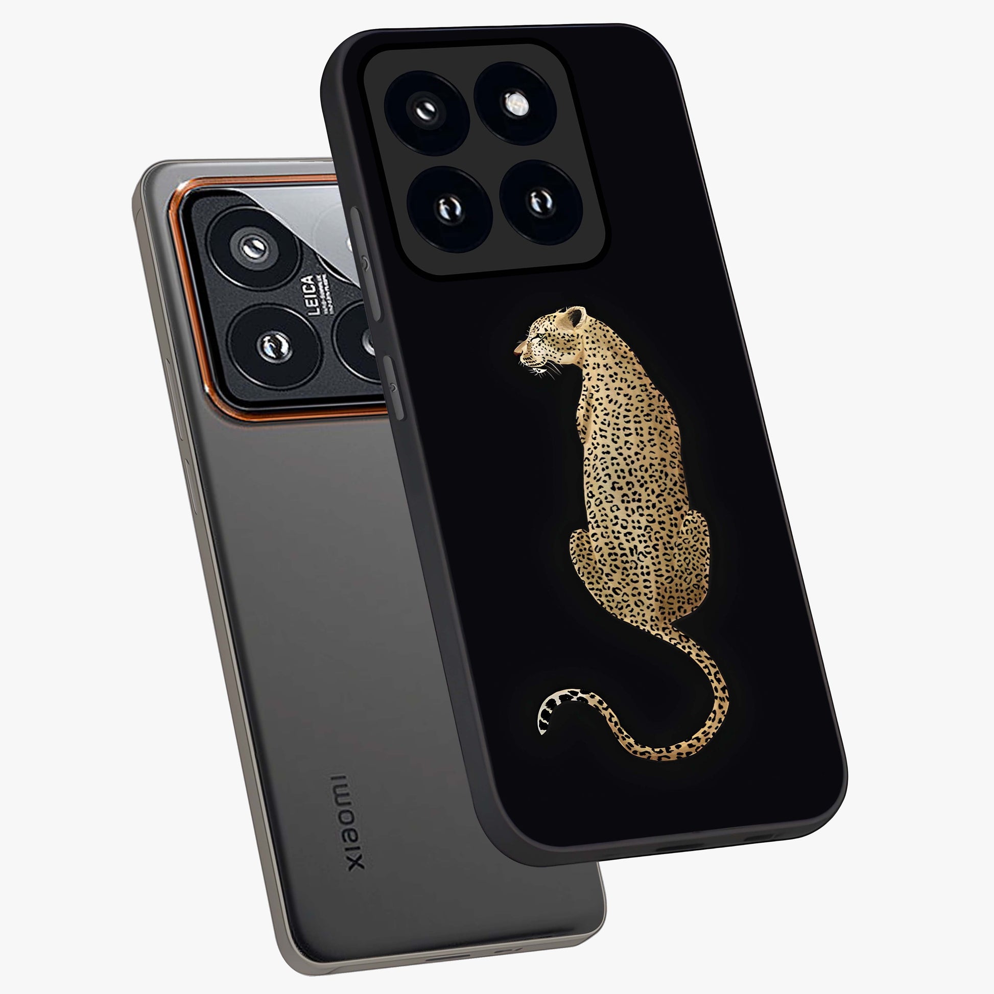 Regal Leopard Glass Case displayed in angled mockup highlighting powerful animal illustration with stylish wild aesthetic.