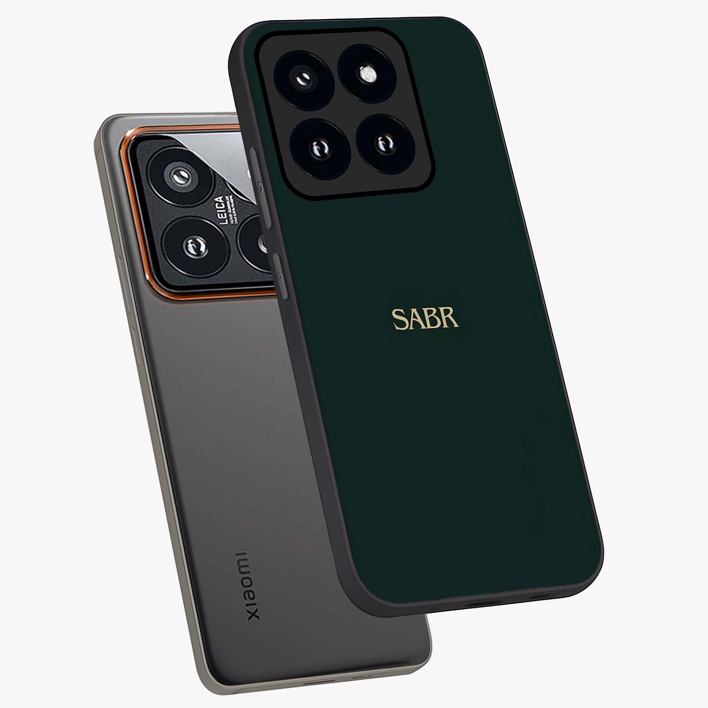 Sabr Minimal Patience Glass Case displayed in angled mockup highlighting simple inspirational design with clean aesthetic style.