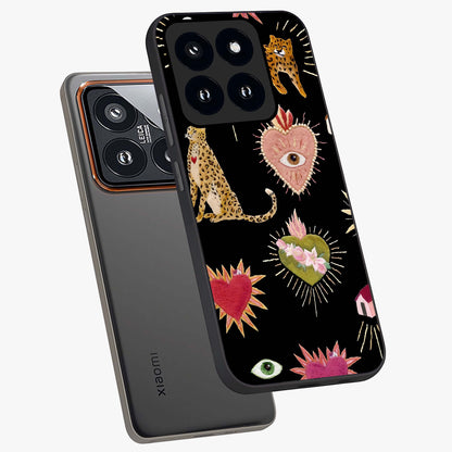 Sacred Jungle Heart Glass Case displayed in angled mockup highlighting lush tropical design with natural aesthetic style.