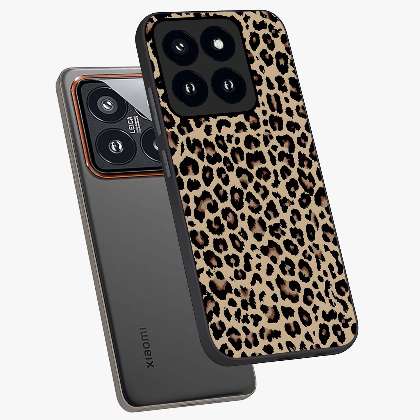 Savage Chic Pattern Glass Case displayed in angled mockup highlighting bold fashion inspired design with chic aesthetic.