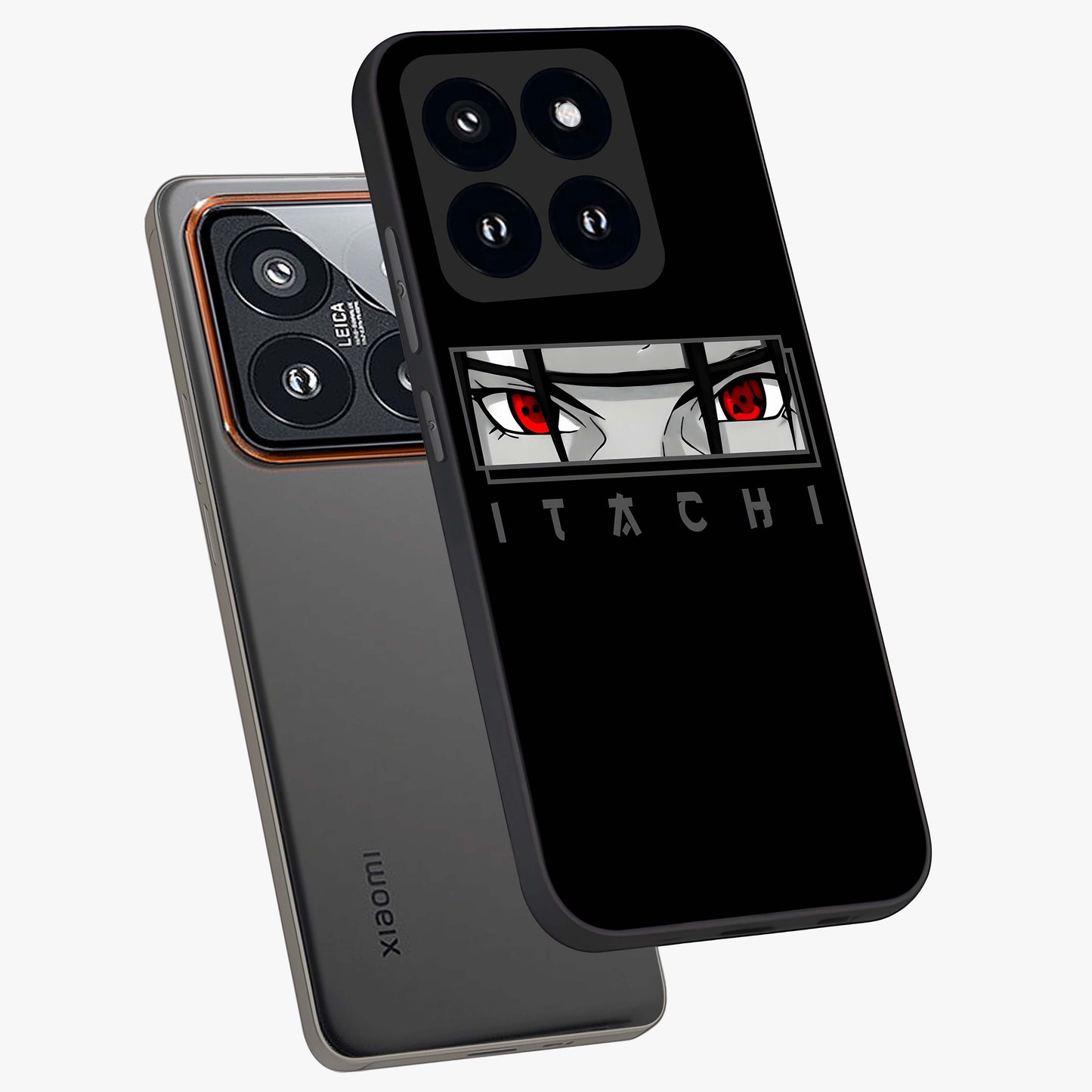 Scarlet Gaze Dominance Glass Case displayed in angled mockup highlighting intense visual design with bold scarlet aesthetic.