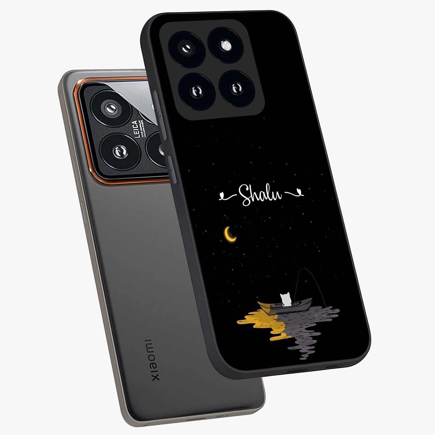 Silent Night Row Glass Case displayed in angled mockup highlighting peaceful evening design with dreamy night aesthetic.