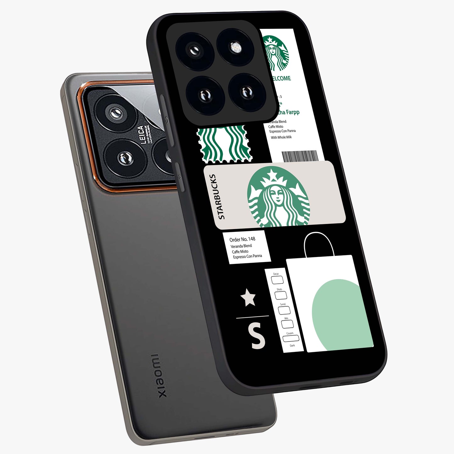 Starbucks Mocha Glass Case displayed in angled mockup highlighting stylish mocha themed design with cozy café aesthetic.