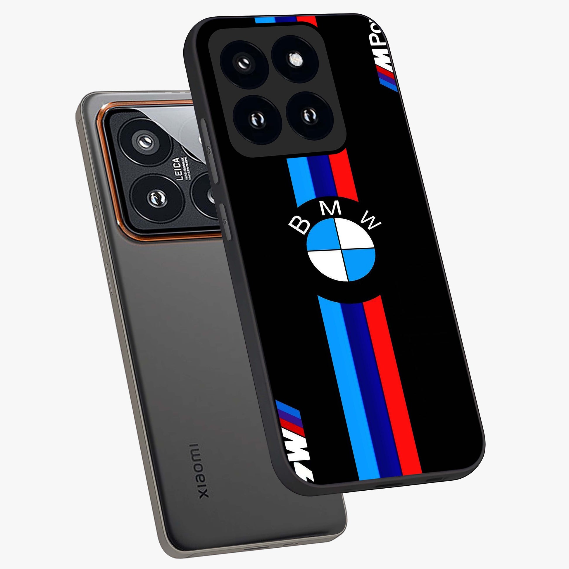 Turbo BMW Beast Glass Case displayed in angled mockup highlighting sleek racing car design with bold automotive aesthetic.
