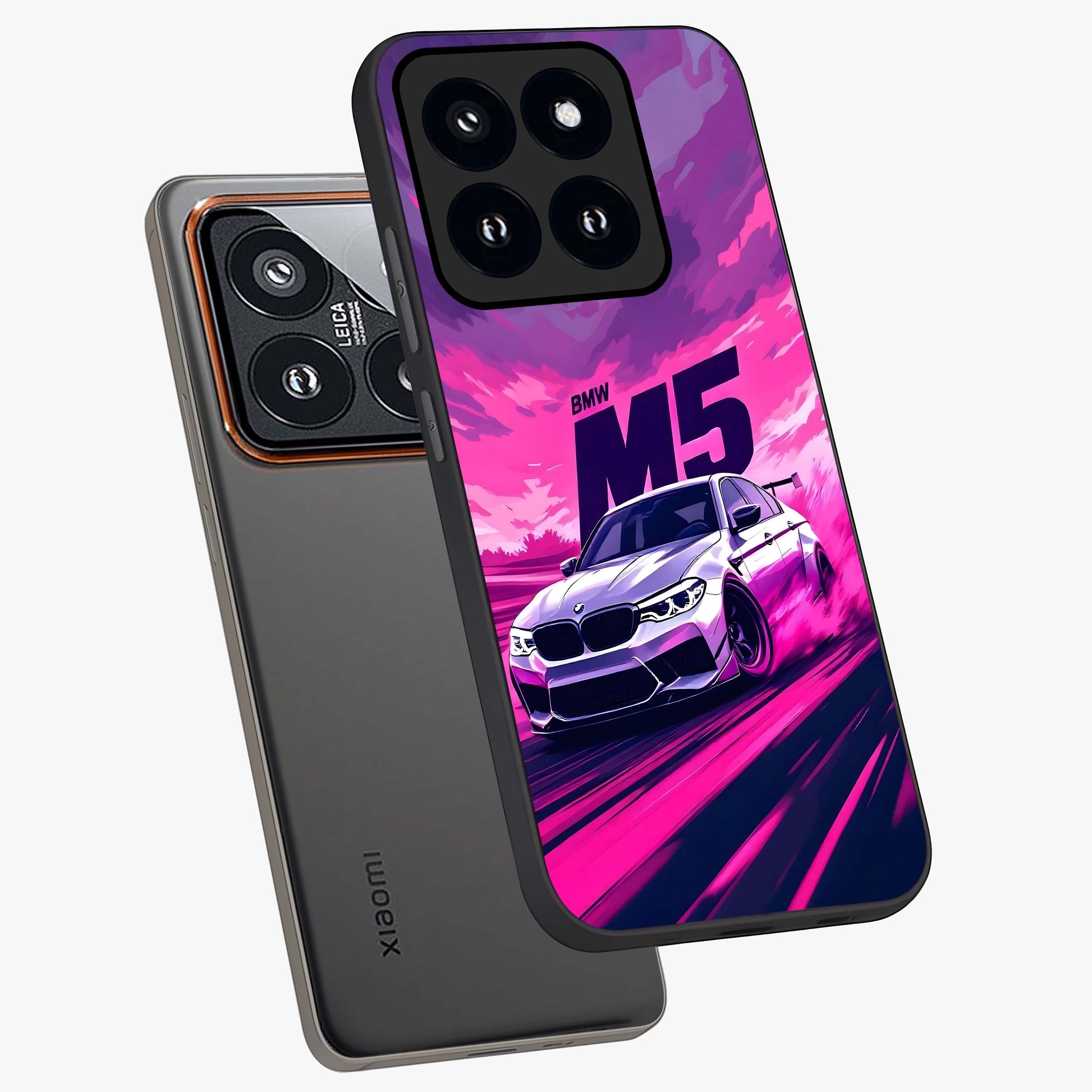 Velocity Drift Pulse Glass Case displayed in angled mockup highlighting dynamic drift design with sporty automotive aesthetic.