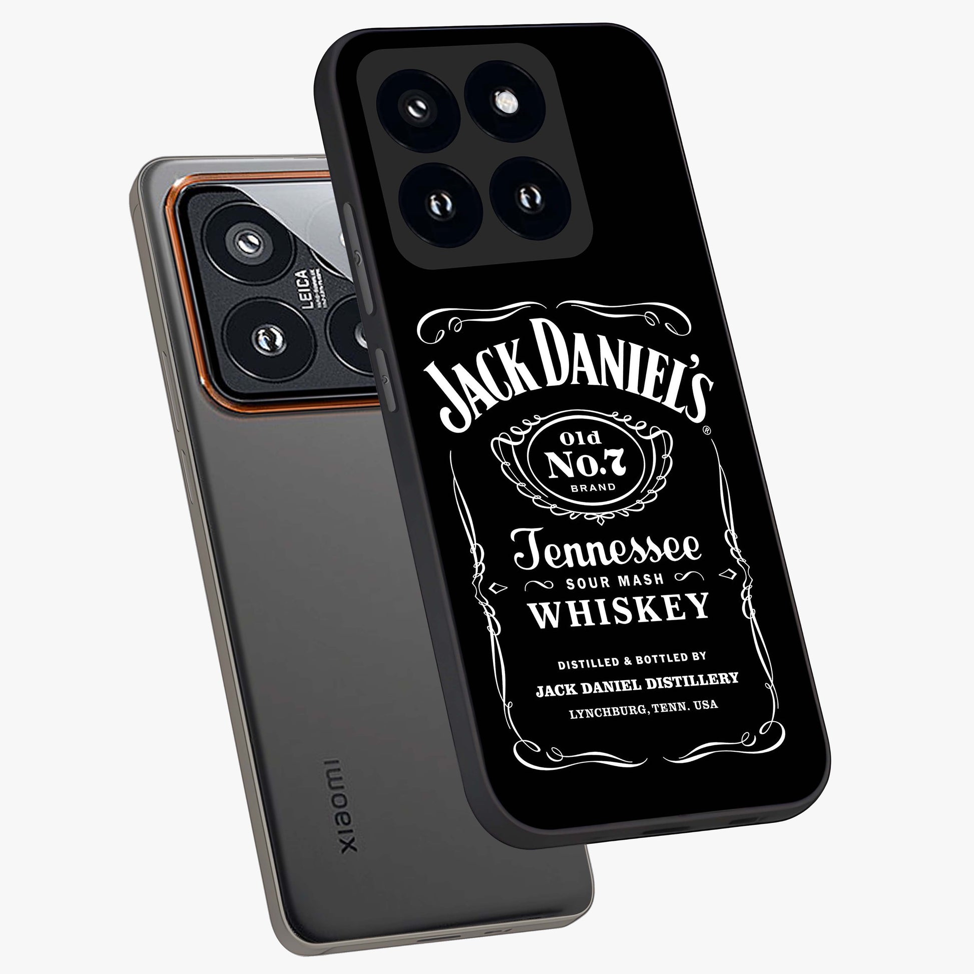 Vintage Whiskey Heritage Glass Case displayed in angled mockup highlighting retro beverage themed design with heritage aesthetic.